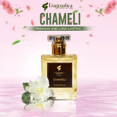 Picture of "Chameli's Embrace"  Fragmatica x Honestime: Chamelee Bloom - EDP. Infused with Pristine Jasmine, Dewy Greenery, & Clean Musk. The Essence of Purity for Effortless Grace. (15mg)