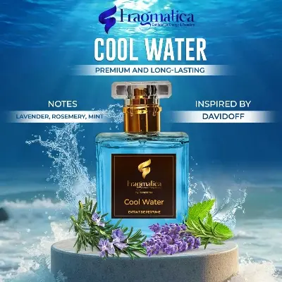Picture of The Cool Water by Fragmatica : Inspired by Davidoff, this men's aquatic scent blends fresh mint, lavender, and marine notes for a crisp, long-lasting fragrance. Perfect for everyday wear, capturing the essence of the sea. (50mg)