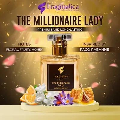 Picture of Fragmatica's Luxurious " The Millionaire Lady  " "Paco Rabanne Lady Million" Inspired EDP. Discover Vibrant Neroli, Intoxicating Gardenia, & Warm Amber. A Confident, Glamorous & Captivating Aroma. Exclusively from Honestime! (3mg,Not Specified)