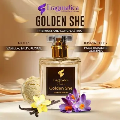 Picture of The Golden She - "Paco Rabanne Olympéa" Inspired EDP. Embrace Salty Vanilla, Rich Jasmine, & Warm Amber. Your Divine, Powerful & Addictive Scent. Only from Honestime! (100 mg,Not Specified)
