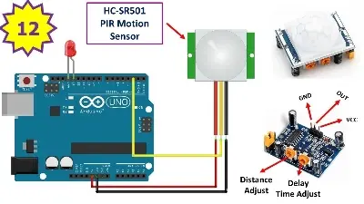 Picture of HC-SR501 PIR Motion Sensor IR Sensor Body Module Infrared for Arduino Green