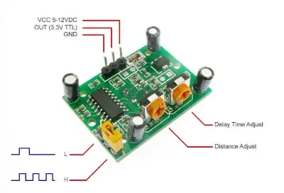 Picture of HC-SR501 PIR Motion Sensor IR Sensor Body Module Infrared for Arduino Green