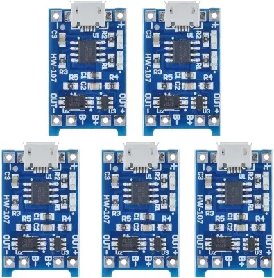 Picture of 5pcs TP4056 Lithium Battery Charging Board with Battery Protection 5V 1A Micro USB Charging Port - Couture - High-end 