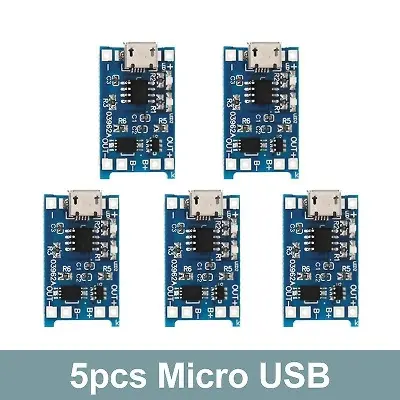 Picture of 5pcs TP4056 Lithium Battery Charging Board with Battery Protection 5V 1A Micro USB Charging Port - Couture - High-end 