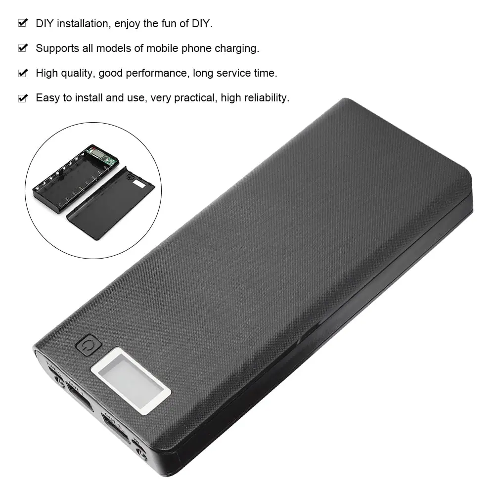 Picture of DIY Battery Charger Box for 8x18650 Power Bank Casing with Digital LCD Display Circuit 5V 2A 2xUSB Output 2xCharging Port Random Color
