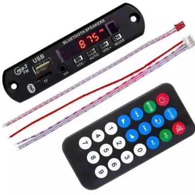 Picture of Bluetooth MP3 FM Decoder Module 5V 1A USB TF Audio Player Module with LED Display connect to main Amplifier For Car Party Home Theater Sound System Music Black
