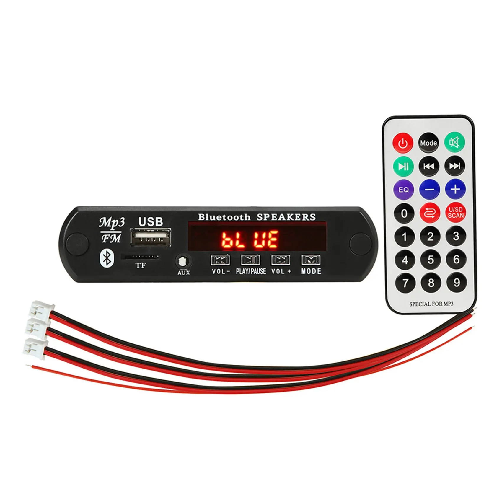 Picture of Bluetooth MP3 FM Decoder Module 5V 1A USB TF Audio Player Module with LED Display connect to main Amplifier For Car Party Home Theater Sound System Music Black