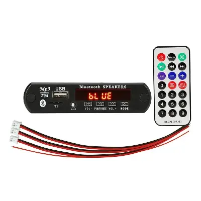 Picture of Bluetooth MP3 FM Decoder Module 5V 1A USB TF Audio Player Module with LED Display connect to main Amplifier For Car Party Home Theater Sound System Music Black