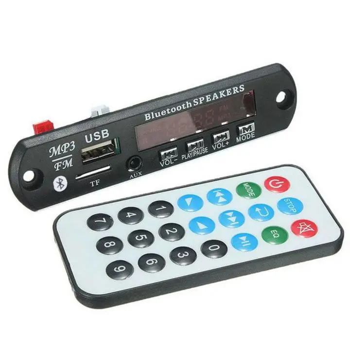 Picture of Bluetooth MP3 FM Decoder Module 5V 1A USB TF Audio Player Module with LED Display connect to main Amplifier For Car Party Home Theater Sound System Music Black