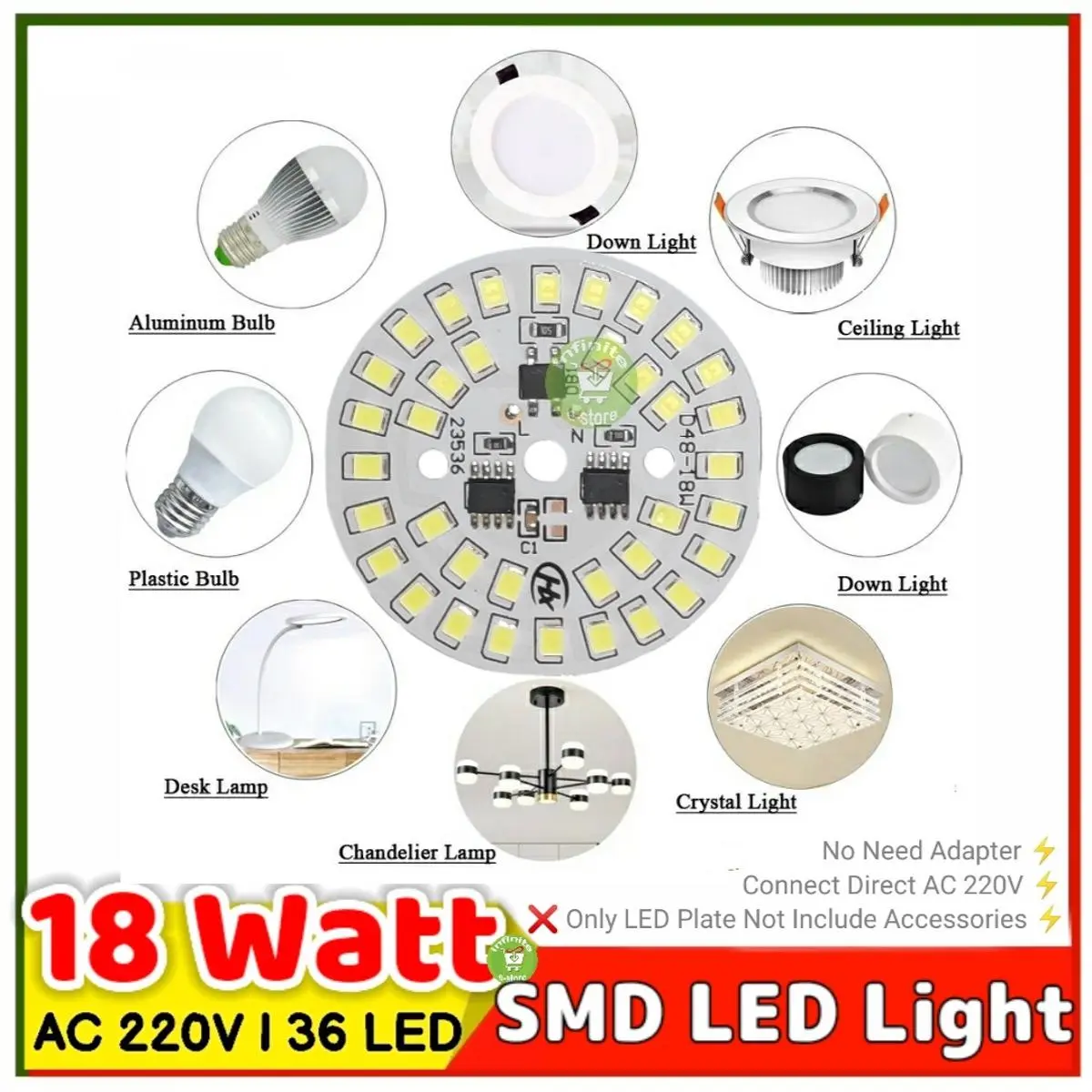 Picture of DIY 15W ~ 18W AC220V LED Lamp - SMD2835 White LED Bulb - No Driver Required - Easy to Use and Maintain - Reliable and Durable 
