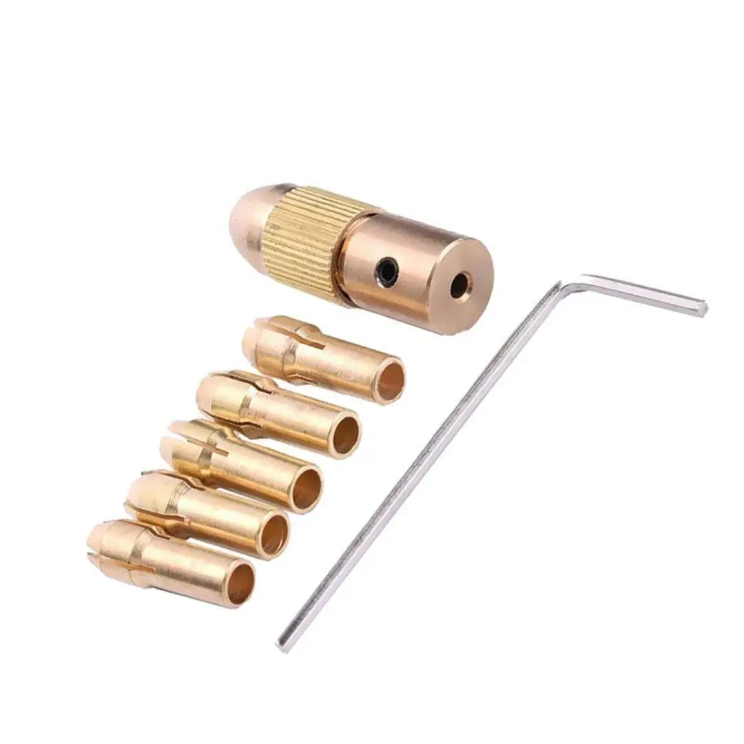 Picture of 3.17mm Small Electric Drill Bit Collet Micro Twist Drill Chuck Set 0.5-3.0mm Make for Electric Drill Machine using 12V 6V DC Motor 3.17mm Shaft Rotor Gold