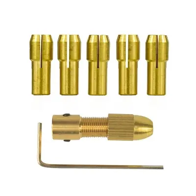 Picture of 3.17mm Small Electric Drill Bit Collet Micro Twist Drill Chuck Set 0.5-3.0mm Make for Electric Drill Machine using 12V 6V DC Motor 3.17mm Shaft Rotor Gold