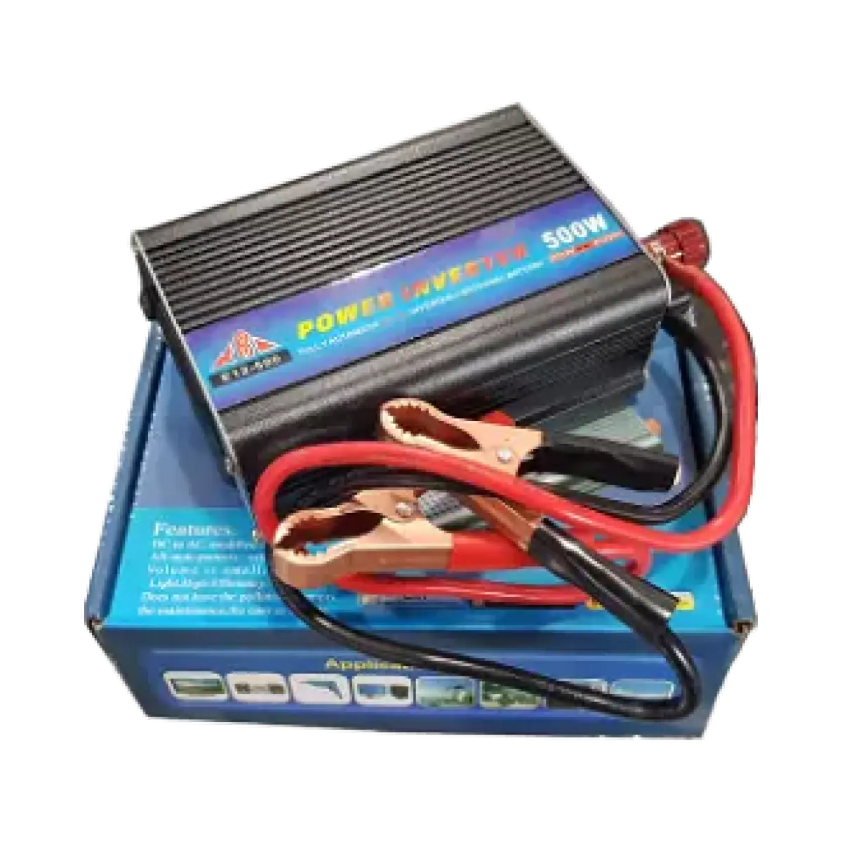 Picture of 500W Power Inverter DC 12V to AC 220V  Power Source From Car Solar 12V Battery Used in LED Lamp LED TV Laptop PC 500W