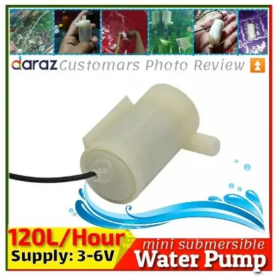 Picture of Mini DC Water Pump 120L/H DC 5V~6V Operate for Aquariam DIY Auto Handwash White_100 gm