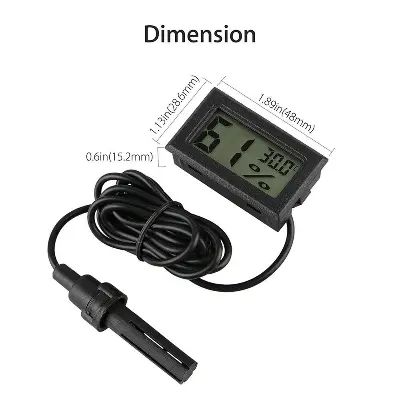 Picture of Hygrometer Digital Temperature & Humidity Meter for Egg Incubators Laboratory Aquarium  Temperature & Humid Indicator Meter Body Color White or Black Randomly Delivery Mixed