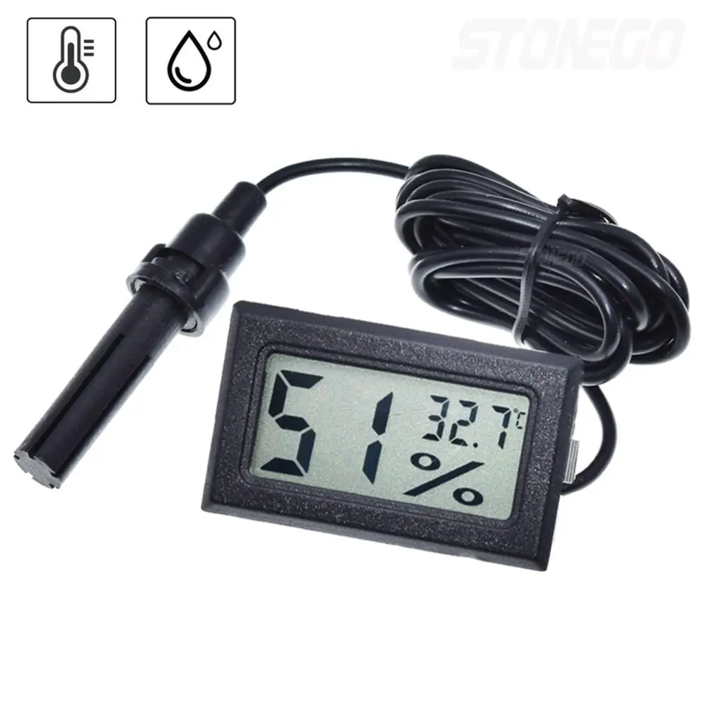 Picture of Hygrometer Digital Temperature & Humidity Meter for Egg Incubators Laboratory Aquarium  Temperature & Humid Indicator Meter Body Color White or Black Randomly Delivery Mixed