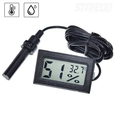 Picture of Hygrometer Digital Temperature & Humidity Meter for Egg Incubators Laboratory Aquarium  Temperature & Humid Indicator Meter Body Color White or Black Randomly Delivery Mixed
