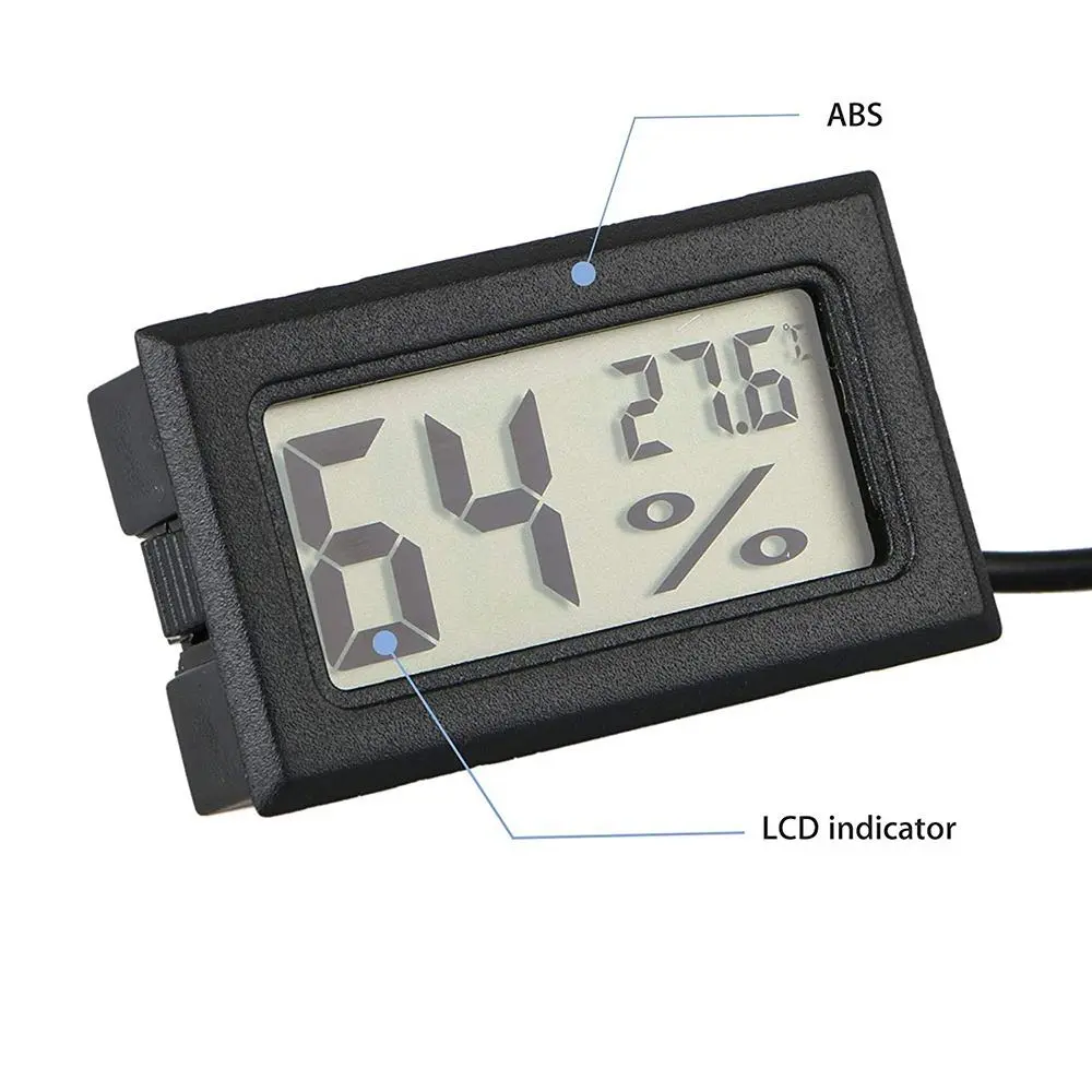 Picture of Hygrometer Digital Temperature & Humidity Meter for Egg Incubators Laboratory Aquarium  Temperature & Humid Indicator Meter Body Color White or Black Randomly Delivery Mixed
