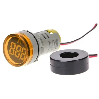 Picture of AC 220V Digital Ampere Meter Display Ampermeter Monitor Current Indicator Signal Light Ammeter Tester Measuring 0-100A Ampere Meter 22mm 