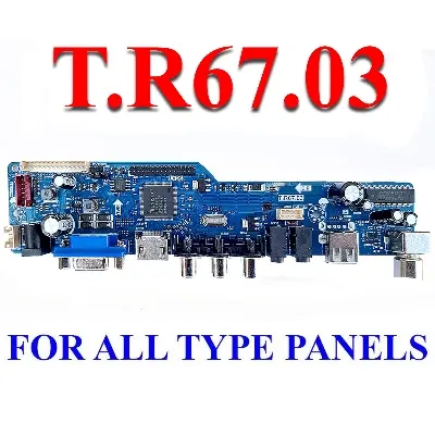 Picture of T.R67.03 Universal LED LCD Motherboard 12V Supply VGA HDMI Input USB Media Player Big DIP Audio Chip Clear OSD Screen Similar DS-V59 V56 CV56XL-L T.V56.03 T.R83.03 
