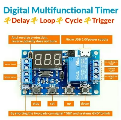 Picture of Digital Multifunctional Timer Counter Countdown Tigger Cycle Loop LED Display 5V-30V 
