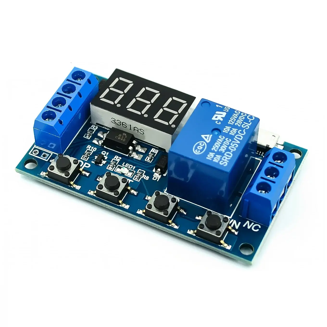 Picture of XY-J02 WS16 DC 6-30V 5V LED Cycle Loop Trigger Timer Relay Switch Control for Automation Egg Incubator Blue