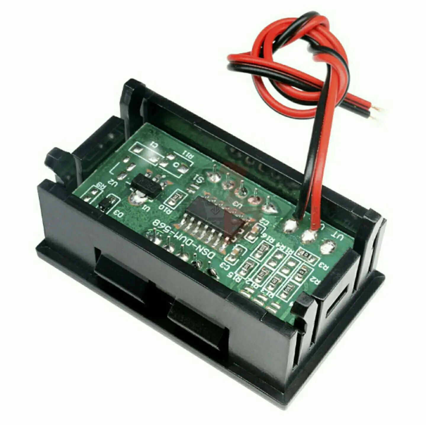 Picture of DC Voltmeter 0.56" LCD Digital Voltage Meter Voltmeter Battery Capacity Tester Detector for Electronic Mobile Power Bank to Measure 5V 12V 24V 30V DC Red