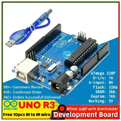 Picture of Uno R3 With USB Cable Arduino Development UNO R3 MEGA328P. Uno R3 with Cable