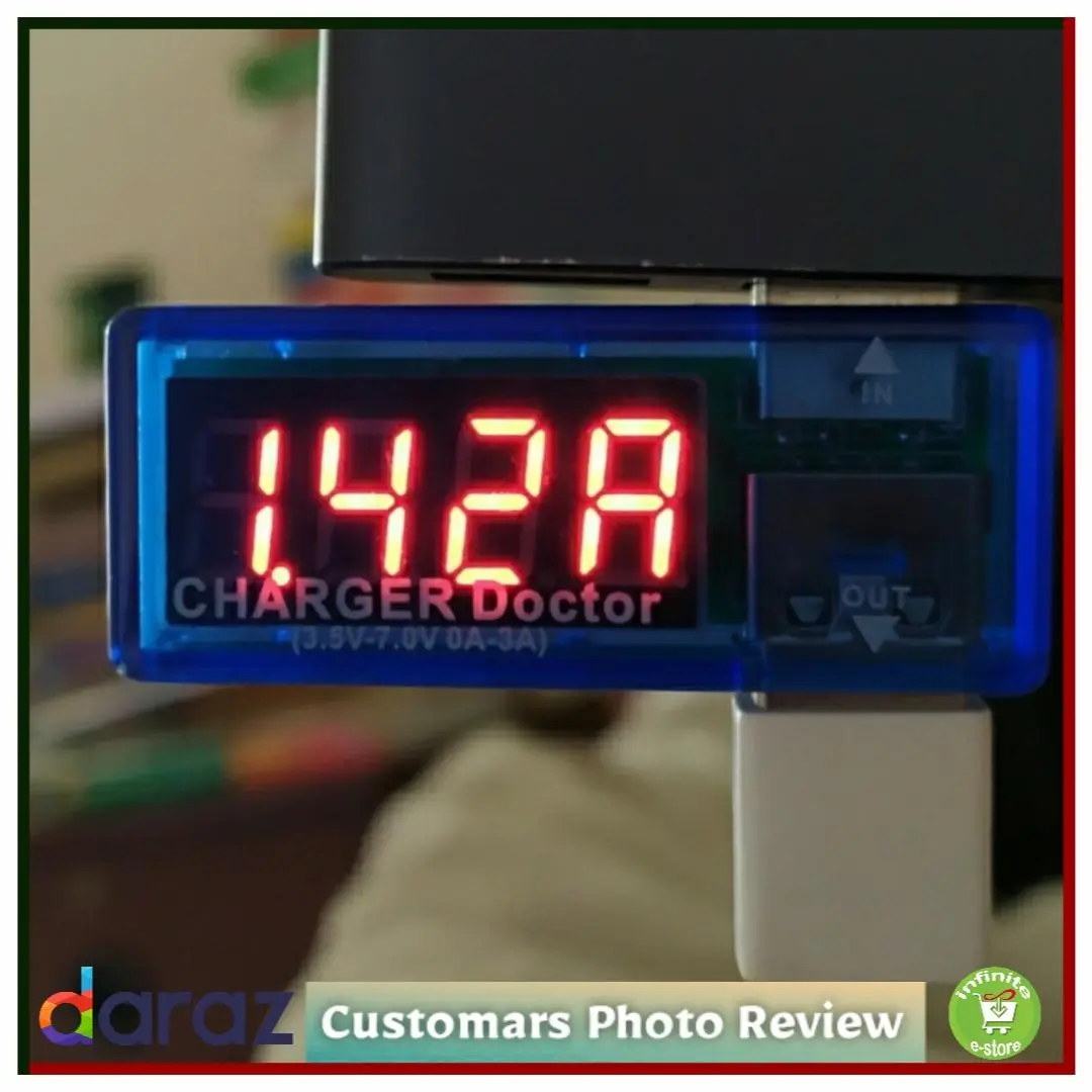 Picture of USB Volt Amp USB Output Can Measure USB Mobile Tabs Charging / Load Volt and Current RED Display 