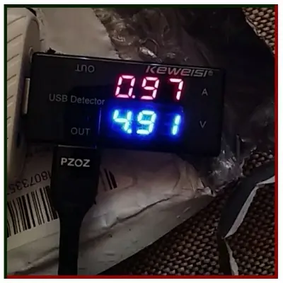 Picture of Dual USB Power Current Voltage Meter Tester Portable Mini Current and Voltmeter Detector Charger Doctor USB Doctor Black