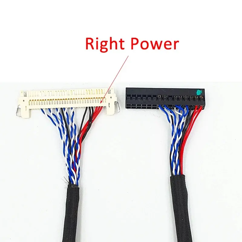 Picture of LVDS Cable 1Ch 8bit 30pin Right Power 1mm Pitch Fix-30P for 1024x600 1366x768 Pixel Resolution Support 18.5~32inch LED LCD Panel 