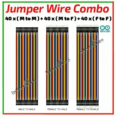 Picture of Jumper Wire Male to Male to Female to Female Combo for Uno R3 ESP8266 Breadboard Connection 