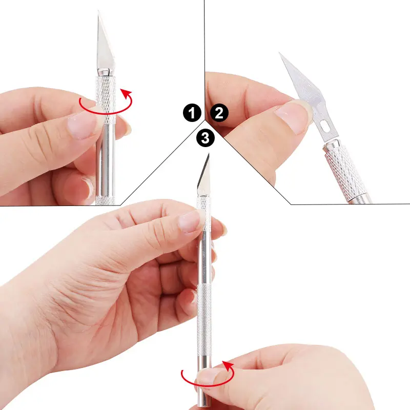 Picture of WLXY Scalpel Knife Film Tools Paper Cutter PCB Carving Knife with 5pcs Sculpting Knife Blade 