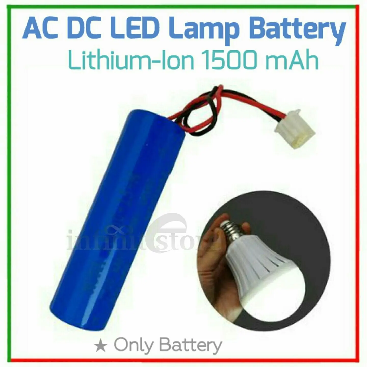 Picture of 3.7V Rechargeable Battery AC DC Lamp Backup Battery using Power Bank Toys Mp3 Player etc 