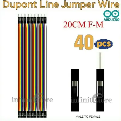 Picture of Jumper Wire Male to Female 40 pcs for Uno R3 ESP8266 Breadboard Connection Red
