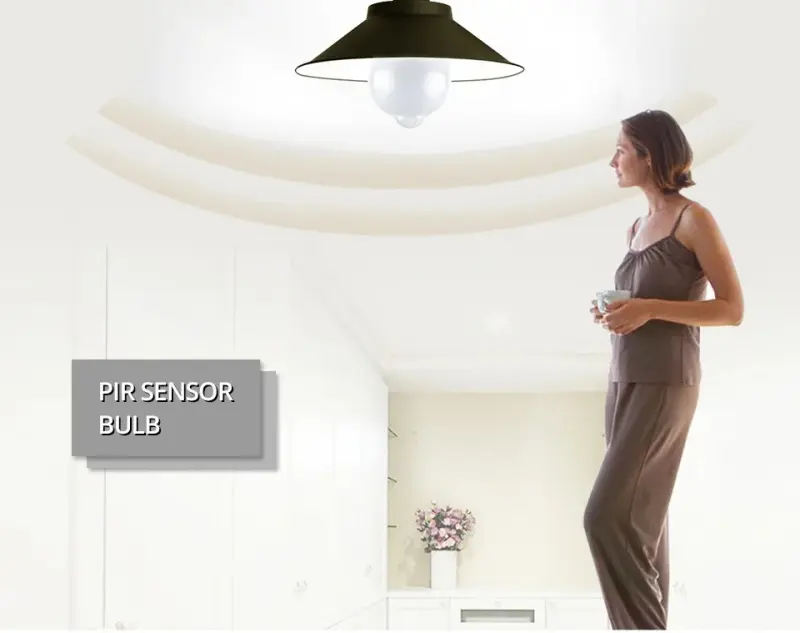 Picture of PIR Motion Sensor LED Light Bulb 220V 110V 12W Smart Bulb Motion Activated ON/OFF Home Lights Lamp with Motion Sensor White