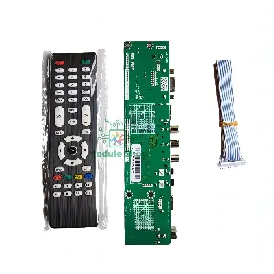 Picture of HDV-56R AS V2.1 Universal LCD LED TV Controller Driver Board Jumper Selection DC 12V Master TV Receiver Board HDV56U-AS TV/PC/VGA/HDMI/USB + 7 Key IR Receiver Board replace T.V56 DS-V59 