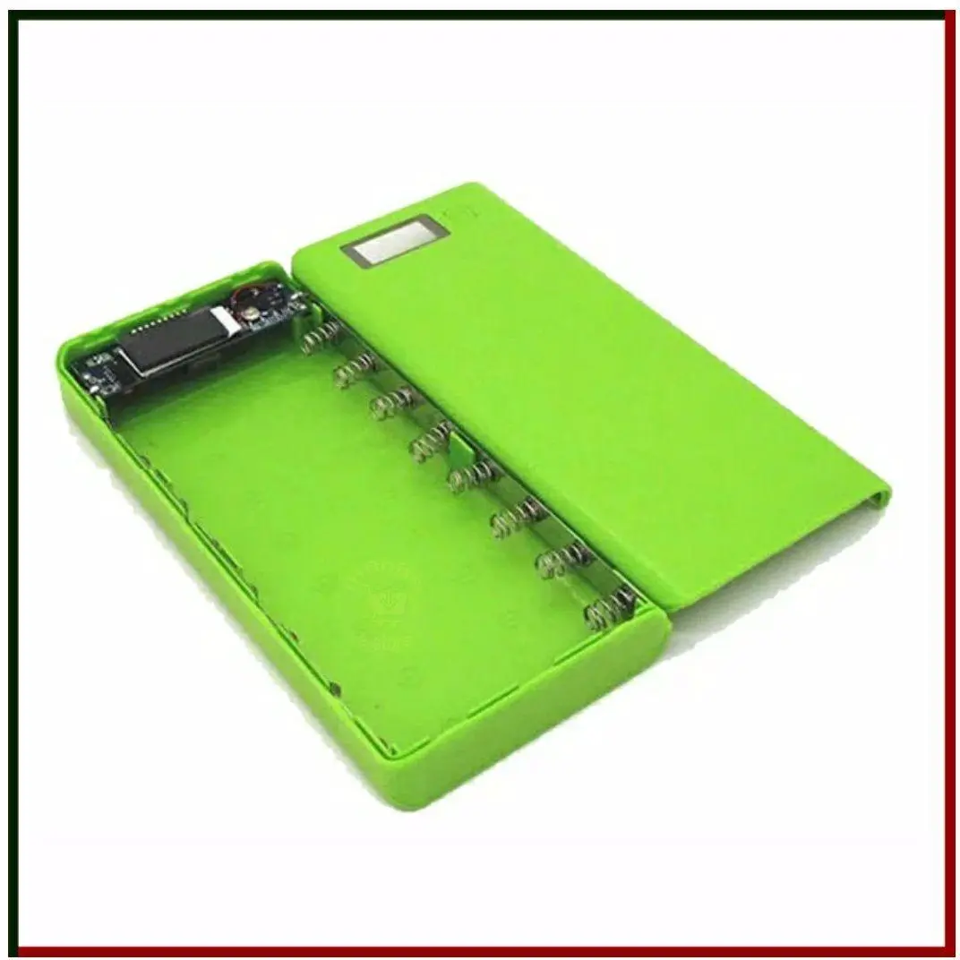 Picture of 8x18650 Power Bank Casing with Digital LCD Display Circuit 5V 2A 2xUSB Output 2xCharging Port without Battery for Mobile Phone Charging 5V USB LED etc Random Color