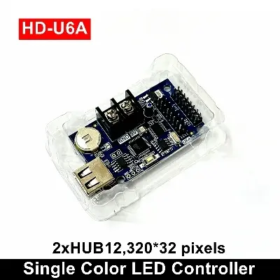 Picture of HD-U6A USB Port 32*320 pixels Single /double color LED Control Card Asynchronous Controller max 20pcs P10 display module support 