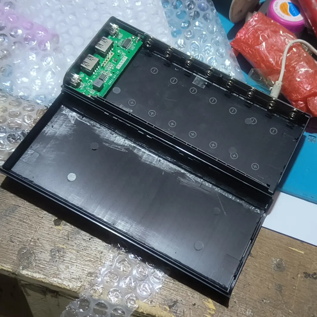 Picture of DIY Battery Charger Box for 8x18650 Power Bank Casing with Digital LCD Display Circuit 5V 2A 2xUSB Output 2xCharging Port without Battery for Mobile Phone Charging 5V USB LED etc Random Color