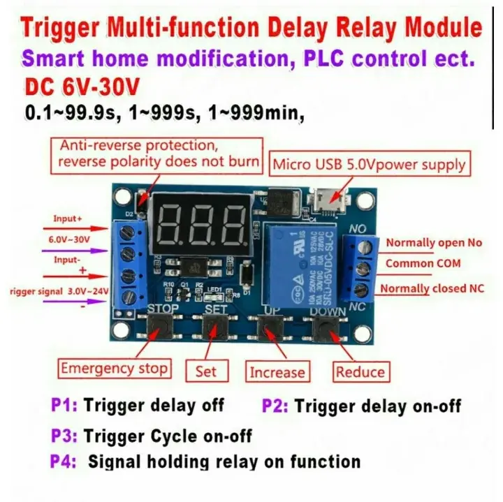 Picture of DIY Incubator Turning Motor Controller Turning Control Timer Supply 5-30V 10A Relay Using W1209 XH-M452 XH-W3001 Replace XM-18 XM-18S Multi-color