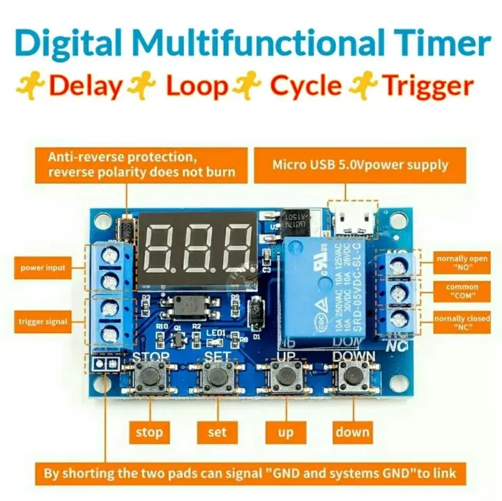 Picture of DIY Incubator Turning Motor Controller Turning Control Timer Supply 5-30V 10A Relay Using W1209 XH-M452 XH-W3001 Replace XM-18 XM-18S Multi-color