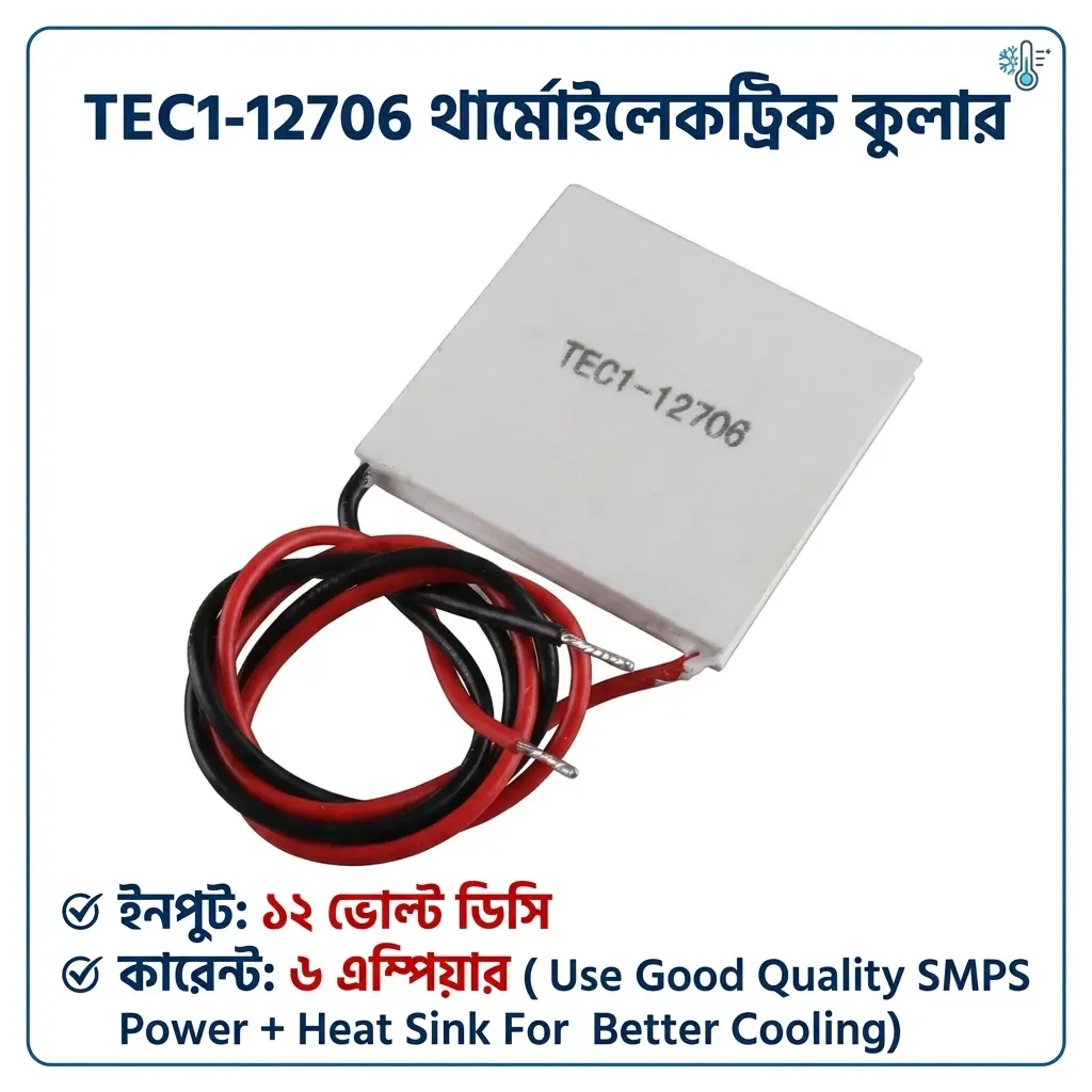 Picture of Tec1-12706 Semiconductor Refrigerator Thermoelectric Cooler Peltier for DIY Homemade Air Coooler White