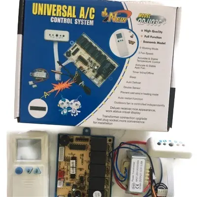 Picture of Qunda Qd-U03C+ Universal Air Conditioner Control System Board Timer Control Adjustable Air Flow Louver Motor Control Mode For Non Inverter Window Cassette Split Type AC 0.5 Ton to 5 Ton Single Phase AC Green