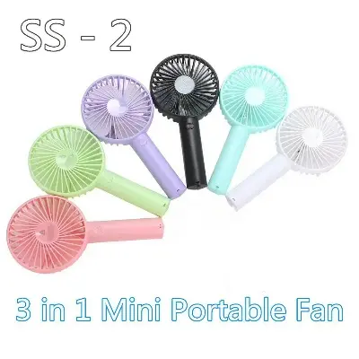 Picture of Mini Handheld Portable Rechargeable Fan  SS-2 for Home or Office Travel Camping Indoor & Outdoor Activity Dark blue
