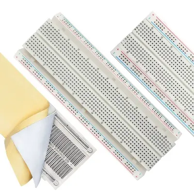 Picture of MB102 Solderless Breadboard 16.5x5.5cm 830 Point  Prototype PCB MB-102 Breadboard Use Project Uno R3 ESP8266 Jumper Wire White