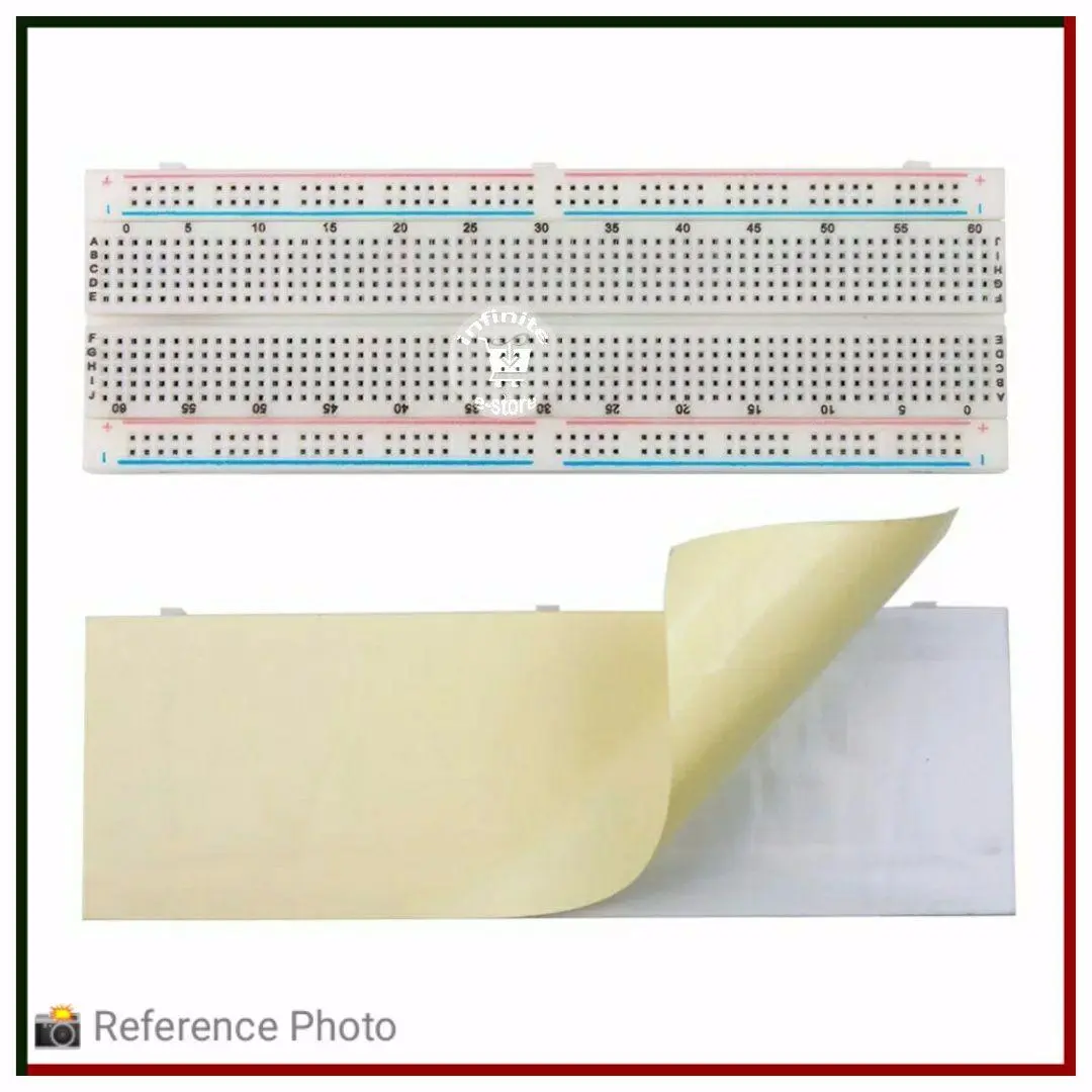 Picture of MB102 Solderless Breadboard 16.5x5.5cm 830 Point  Prototype PCB MB-102 Breadboard Use Project Uno R3 ESP8266 Jumper Wire White