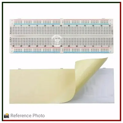 Picture of MB102 Solderless Breadboard 16.5x5.5cm 830 Point  Prototype PCB MB-102 Breadboard Use Project Uno R3 ESP8266 Jumper Wire White
