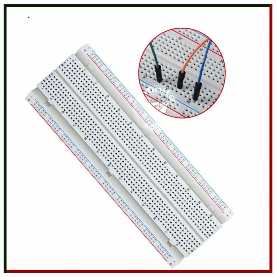 Picture of MB102 Solderless Breadboard 16.5x5.5cm 830 Point  Prototype PCB MB-102 Breadboard Use Project Uno R3 ESP8266 Jumper Wire White