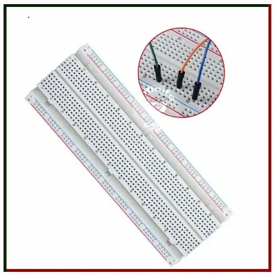 Picture of MB102 Solderless Breadboard 16.5x5.5cm 830 Point  Prototype PCB MB-102 Breadboard Use Project Uno R3 ESP8266 Jumper Wire White